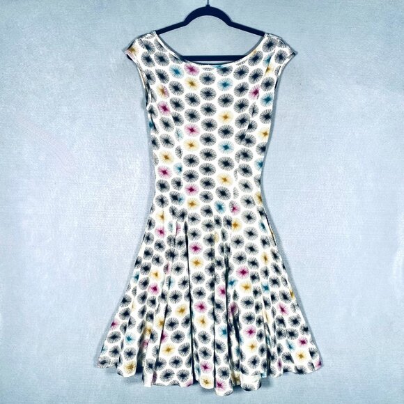 Effie’s Heart Dress Womens S Multicolor Cotton Blend Fit Flare Polka Dot - Picture 6 of 13